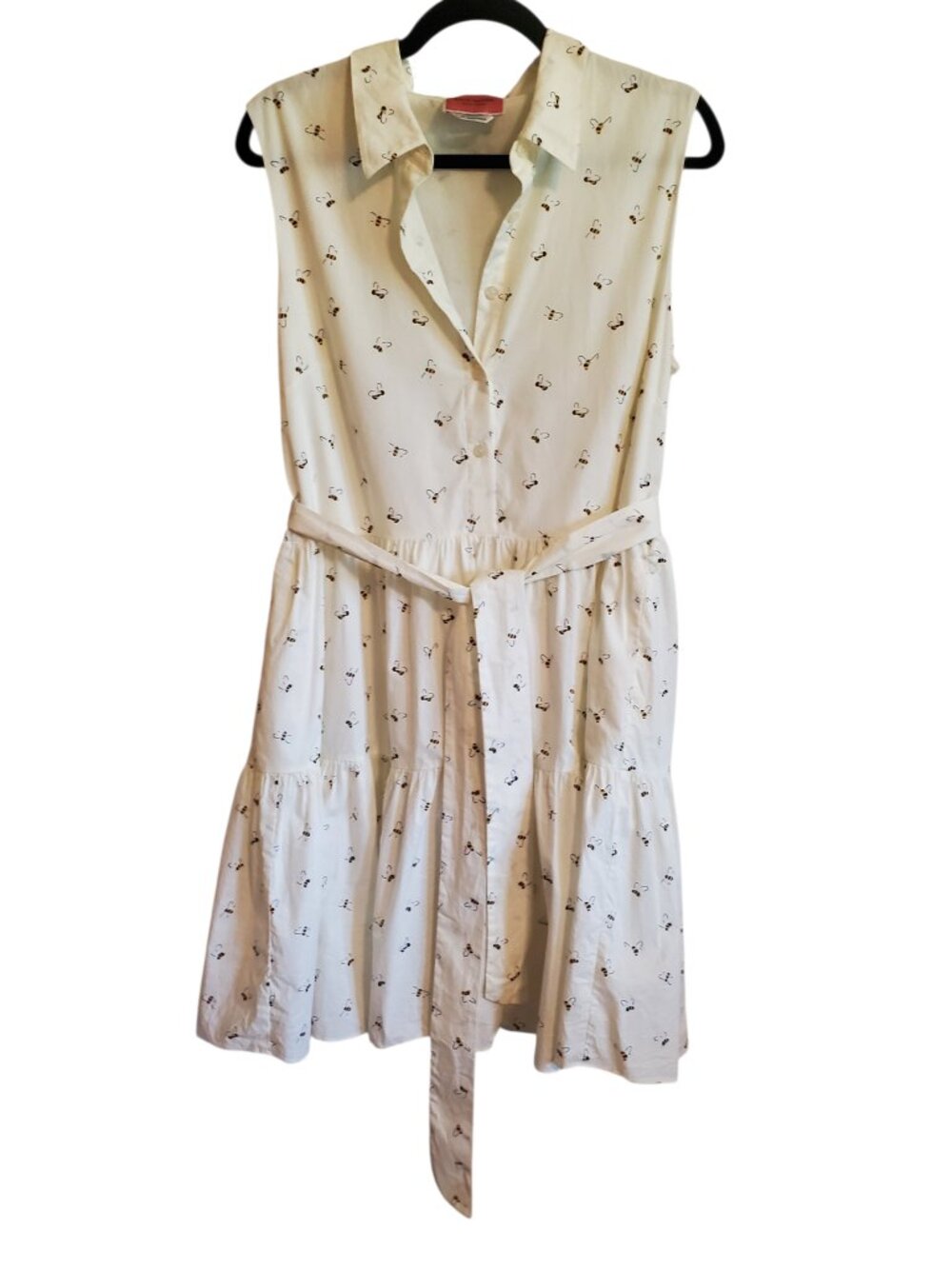 Kate Spade New York Bees Cream Belted Shirt Dress With Pockets Size XL